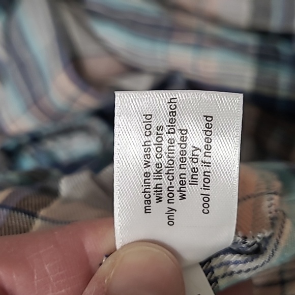 NWT Lane Bryant Blue & Pink Plaid Button-up Blouse with elastic waist size 18/20 - Picture 5 of 7